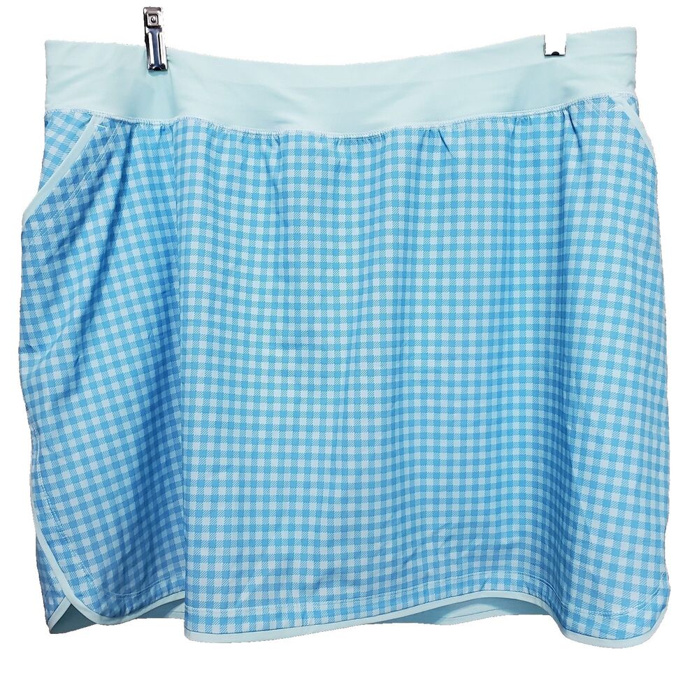 Lands' End Light Blue Gingham Women's Skort